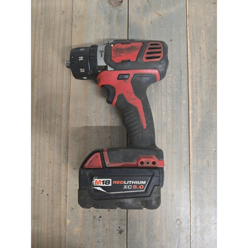 Milwaukee Hammer Drill M18 1/2" Red Cordless Tool 2607-20 with Battery